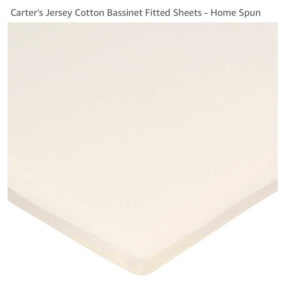 🌺 Carter's Bassinet Jersey Cotton Fitted Sheets - Cream Set of 2.